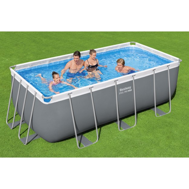 Stačiakampis karkasinis baseinas su priedais 412x201x122cm, Bestway 56456