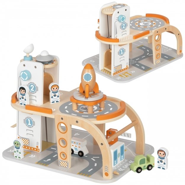 Medinė kosminė stotis su automobilių stovėjimo aikštele, TOOKY TOY 6