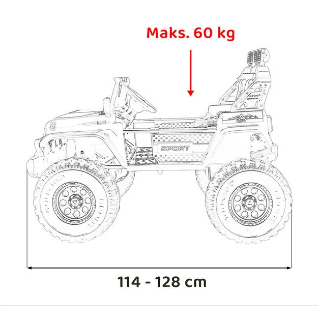 Dvivietis vaikiškas elektromobilis Extreme Sport 4x4, rožinis