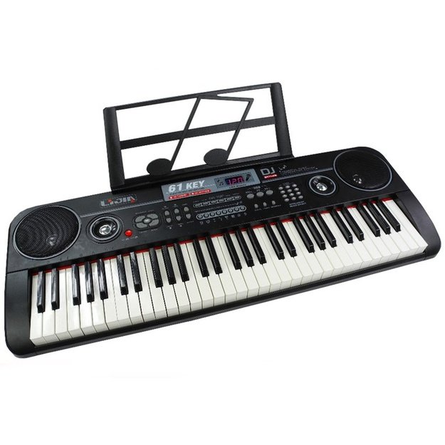 Elektrinis pianinas su mikrofonu bei stovu