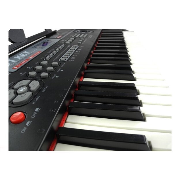 Elektrinis pianinas su mikrofonu bei stovu