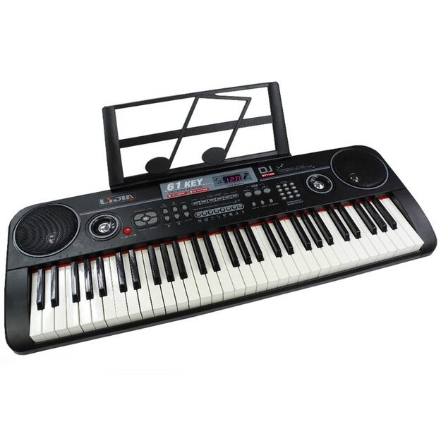 Elektrinis pianinas su mikrofonu bei stovu