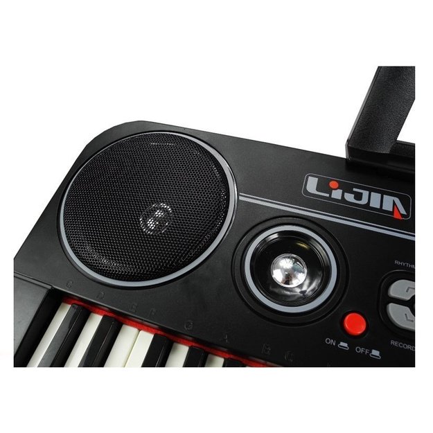 Elektrinis pianinas su mikrofonu bei stovu