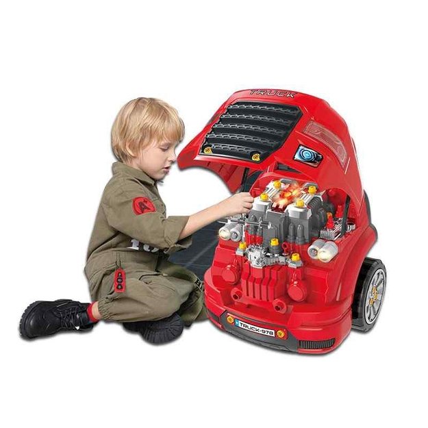 Jaunojo mechaniko sunkvežimio taisymo komplektas ir priedai 61 vnt. Woopie 42