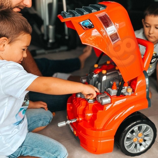 Jaunojo mechaniko sunkvežimio taisymo komplektas ir priedai 61 vnt. Woopie 28