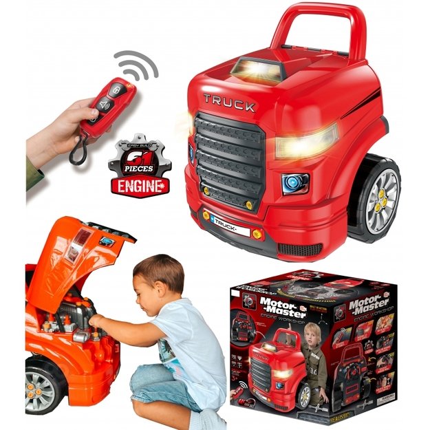 Jaunojo mechaniko sunkvežimio taisymo komplektas ir priedai 61 vnt. Woopie 41