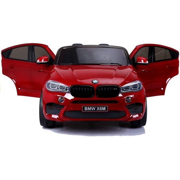 Dvivietis elektromobilis vaikams BMW X6M, raudonas lakuotas