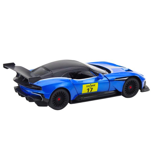 Metalinis sportinis automobilis su šviesomis ir garsais 1:22, mėlynas 2