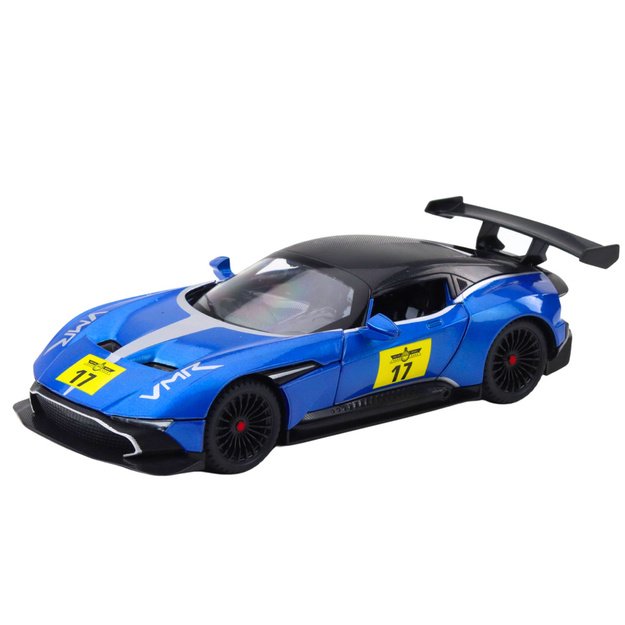 Metalinis sportinis automobilis su šviesomis ir garsais 1:22, mėlynas 1