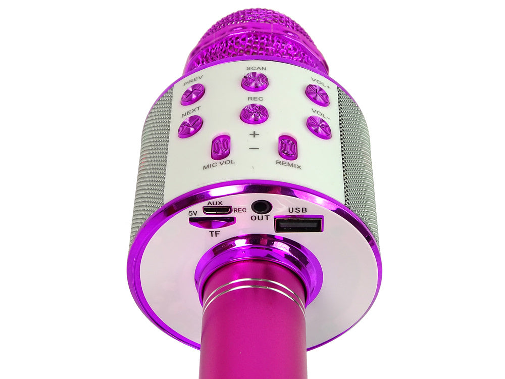 Belaidis karaoke mikrofonas WS-858, rožinis