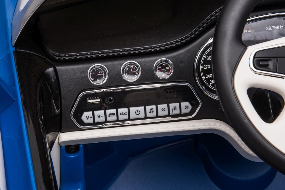 Vienvietis elektromobilis vaikams Bentley Mulsanne, mėlynas lakuotas