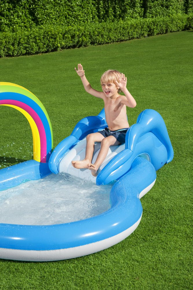 Pripučiama žaidimo aikštelė Bestway Rainbow n' Shine, 257x145x91 cm