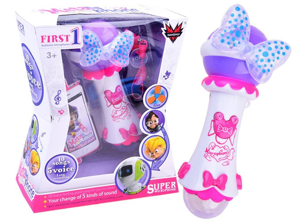 Karaoke mikrofonas su įrašymo galimybe, rožinis