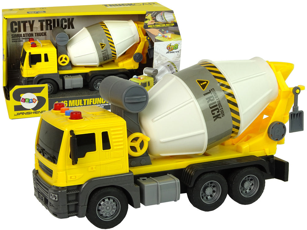 Betono maišytuvas su garso signalu, geltonas