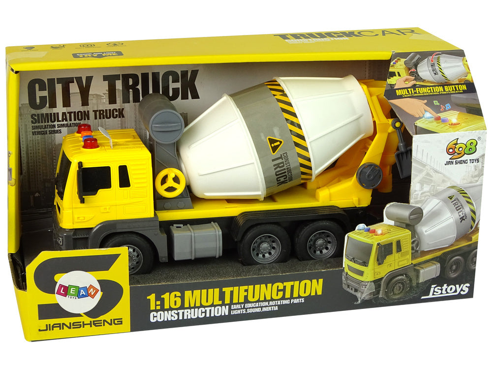 Betono maišytuvas su garso signalu, geltonas