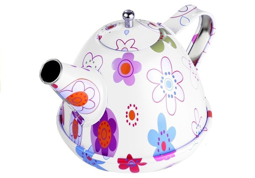 Gražus metalinis arbatos servizas su padėklu