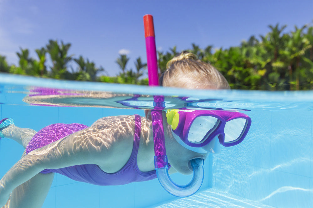 Nardymo rinkinys „Kaukė, plaukmenys, vamzdelis“, rožinis