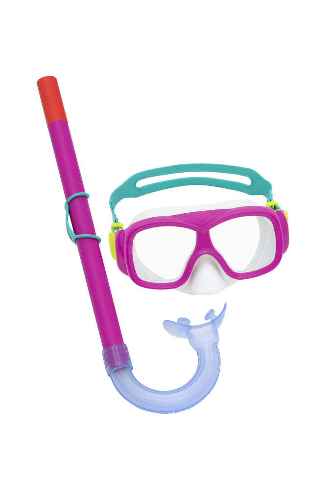 Nardymo rinkinys „Kaukė, plaukmenys, vamzdelis“, rožinis