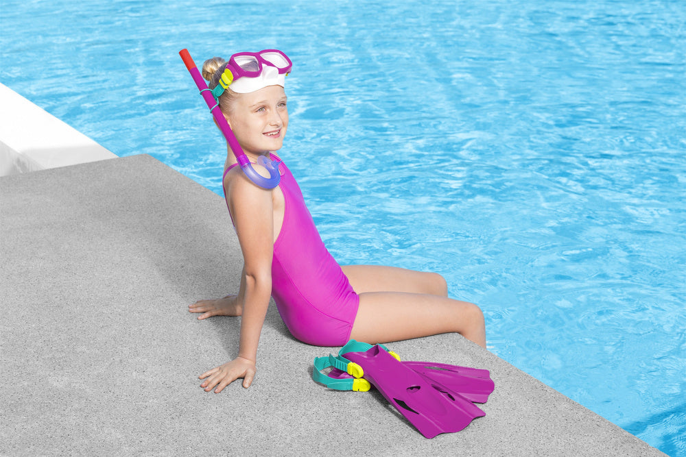 Nardymo rinkinys „Kaukė, plaukmenys, vamzdelis“, rožinis