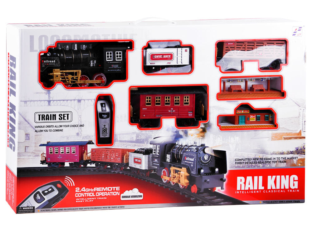 Didelis nuotoliniu būdu valdomas garinis traukinys su bėgiais, Rail King