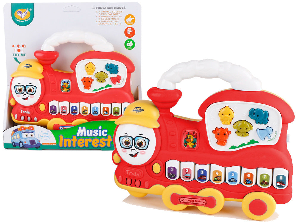 Interaktyvus pianinas „Traukinys“, raudonas