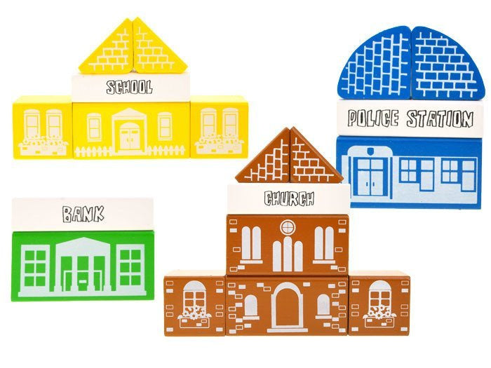 Mediniai blokeliai linksmybių miestas 47 vnt. Fun Town