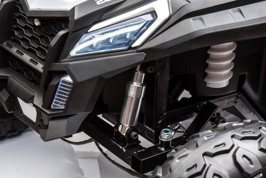 Galingas keturvietis elektromobilis vaikams 4x4 bagis A033 24V, baltas