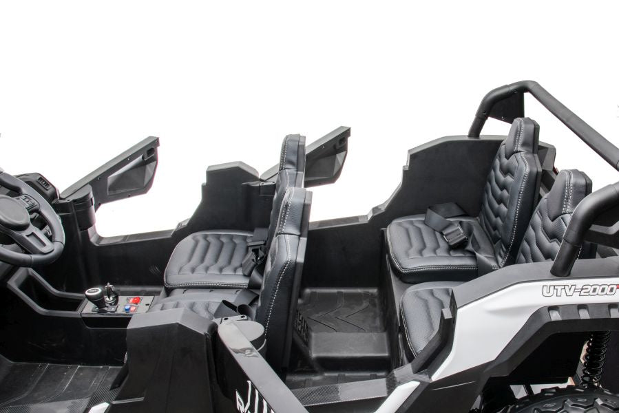 Galingas keturvietis elektromobilis vaikams 4x4 bagis A033 24V, baltas