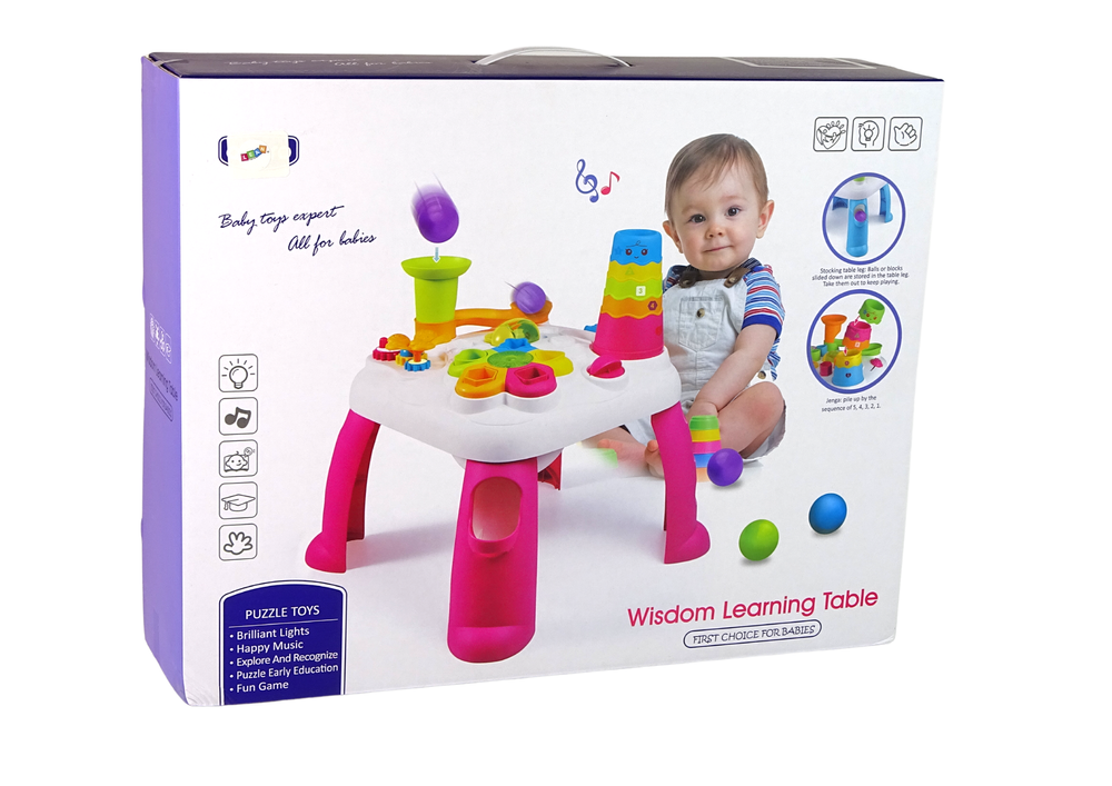 Interaktyvus mokomasis stalas, mėlynai baltas