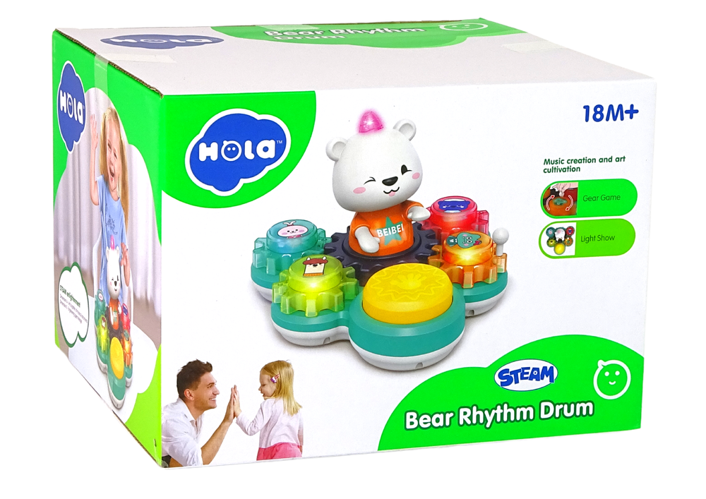 Interaktyvus edukacinis žaislas „Bear Rhythm Drum“