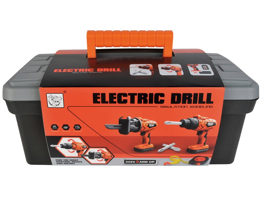 Įrankių rinkinys su akumuliatoriniu gręžtuvu daiktadėžėje