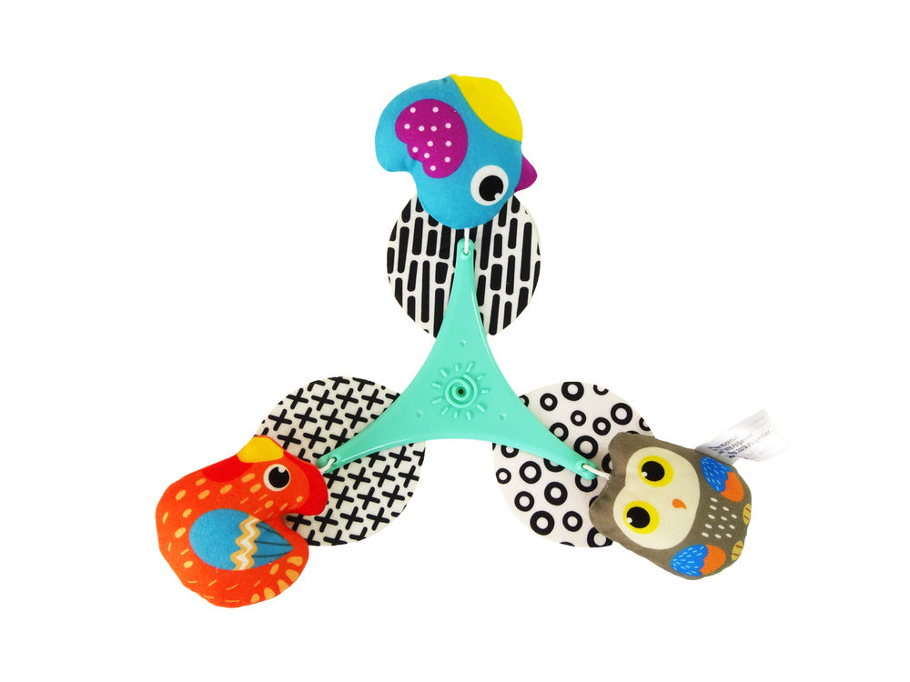 Karuselė lovytei kūdikiams su paukščiais