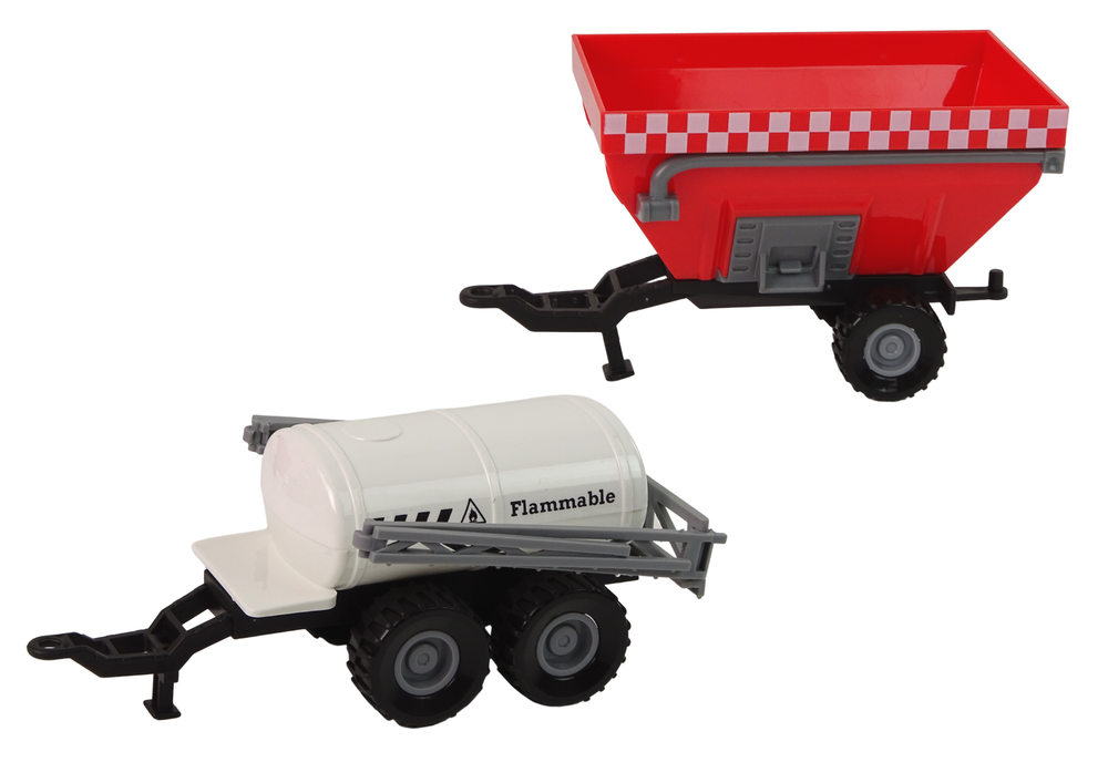 Ūkininko traktorių rinkinys su priekabomis