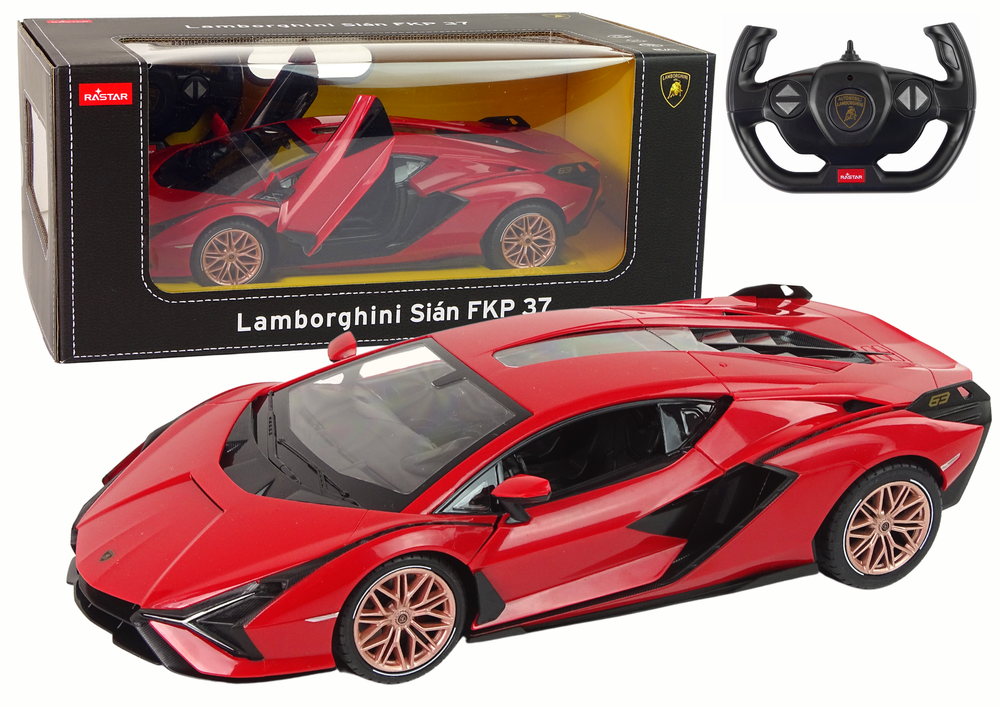 R/C automobilis „Lamborghini Sian FKP 37 Rastar“ 1:14, raudonas