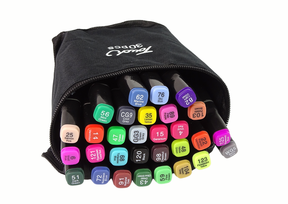 Dvipusiai markeriai, flomasteriai, 30 vnt.