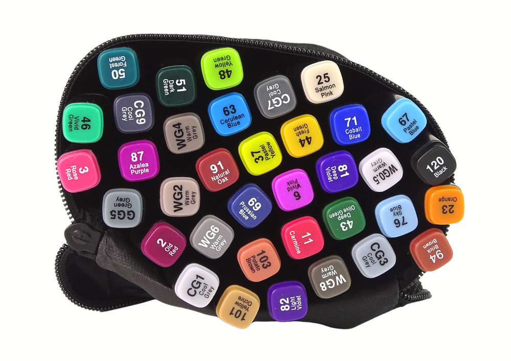 Dvipusiai markeriai, flomasteriai, 36 vnt.