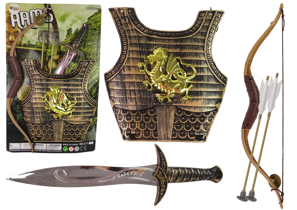 Vaikiškas riterio kostiumas su priedais