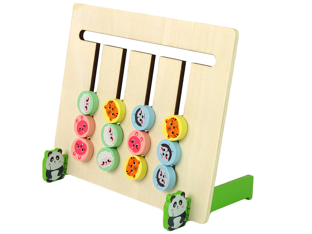 Edukacinis žaidimas - dvipusė medinė dėlionė