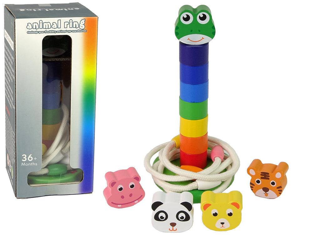 Medinė piramidė žaidimas „Gyvūnai“