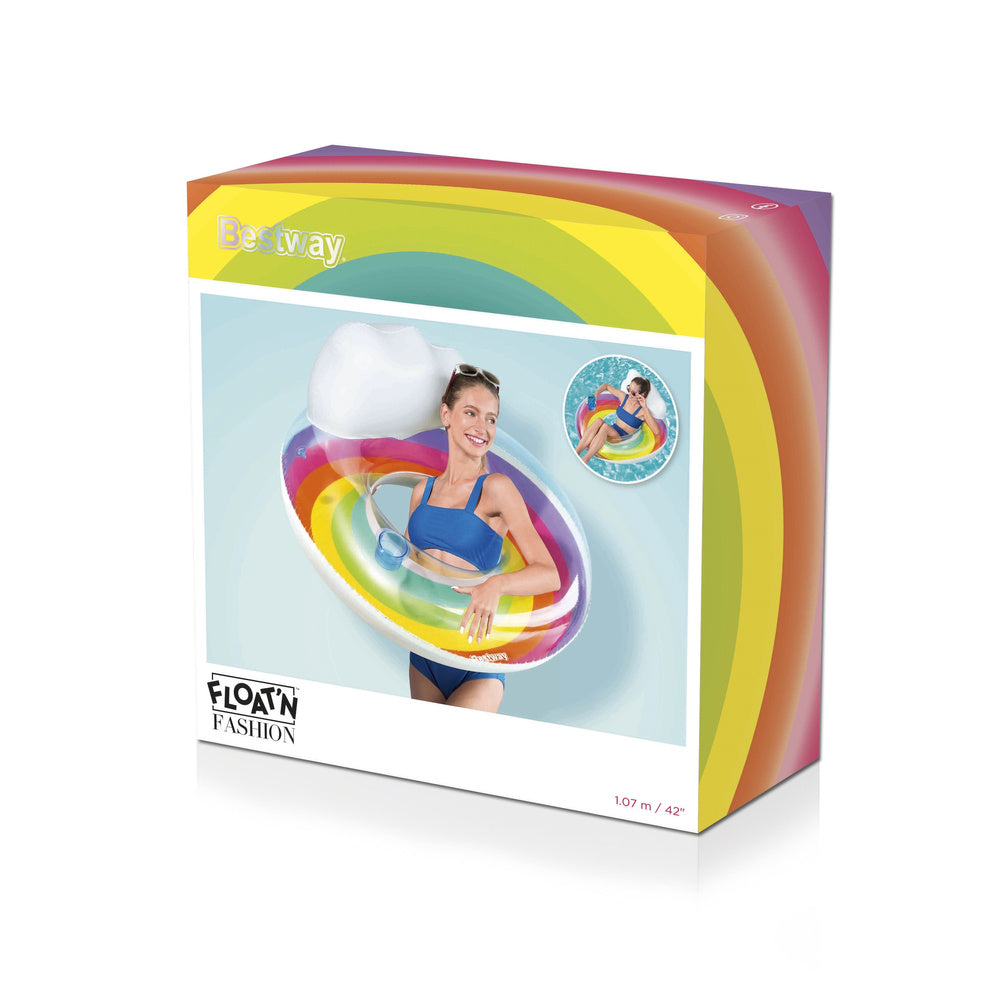 Pripučiamas plaukimo ratas „Vaivorykštė“, 107 cm