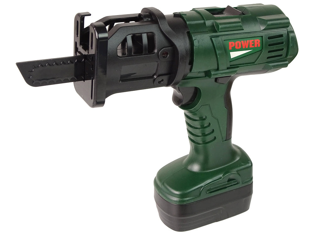 Meistro rinkinys dėkle su atsuktuvu su baterijomis, žalias