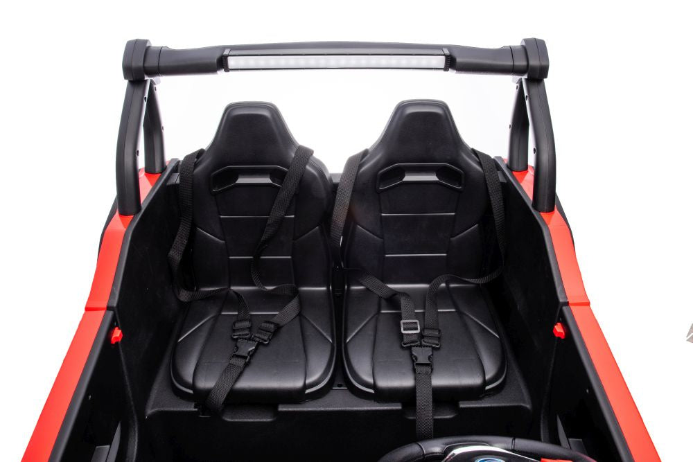 Dvivietis elektromobilis džipas S618 4x4, 24V, raudonas