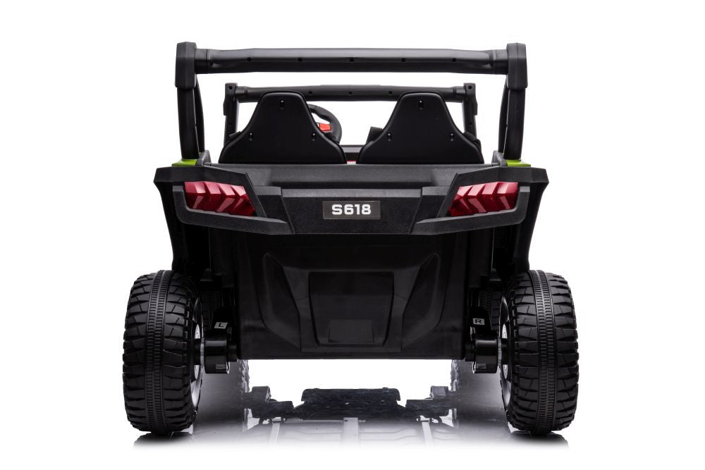 Dvivietis elektrinis džipas vaikams S618 4x4, žalias