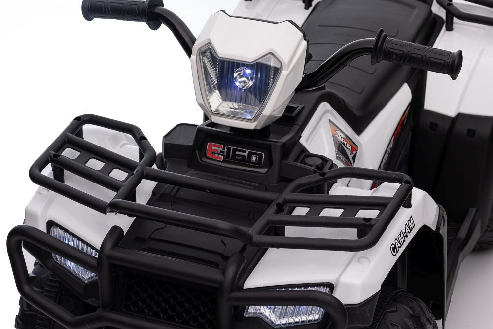 Vienvietis elektrinis keturratis, baltas