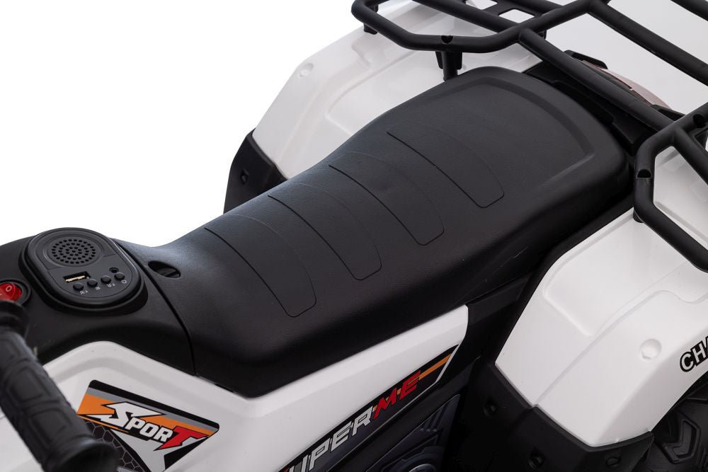 Vienvietis elektrinis keturratis, baltas