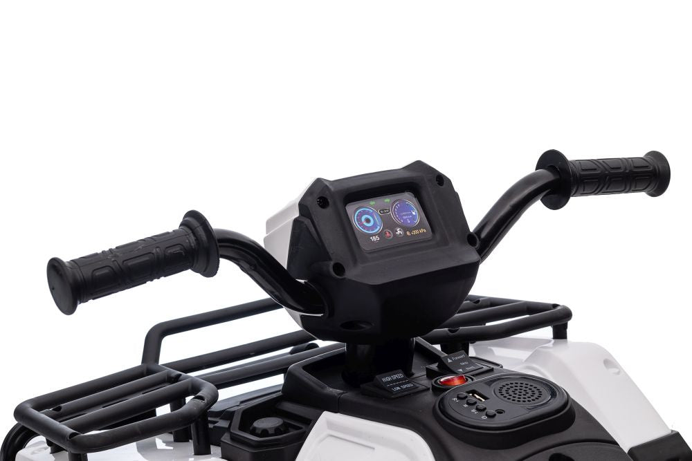 Vienvietis elektrinis keturratis, baltas