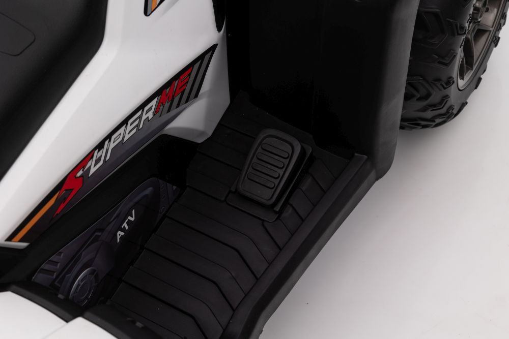 Vienvietis elektrinis keturratis, baltas