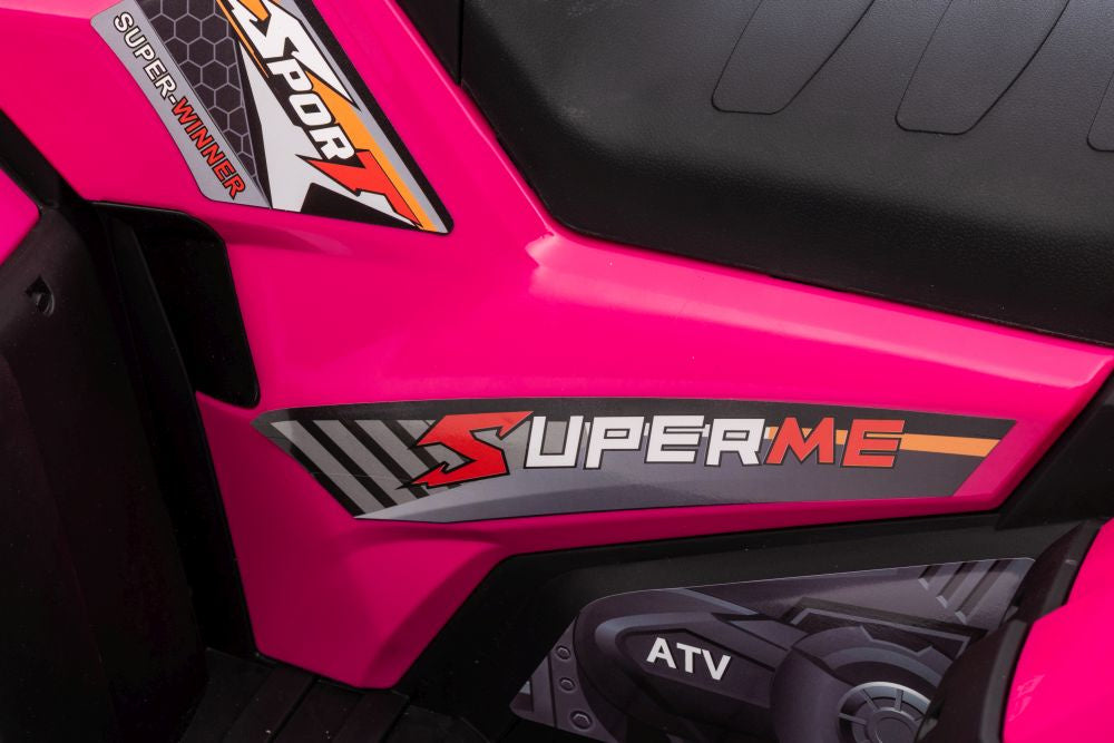 Vienvietis elektrinis keturratis, rožinis