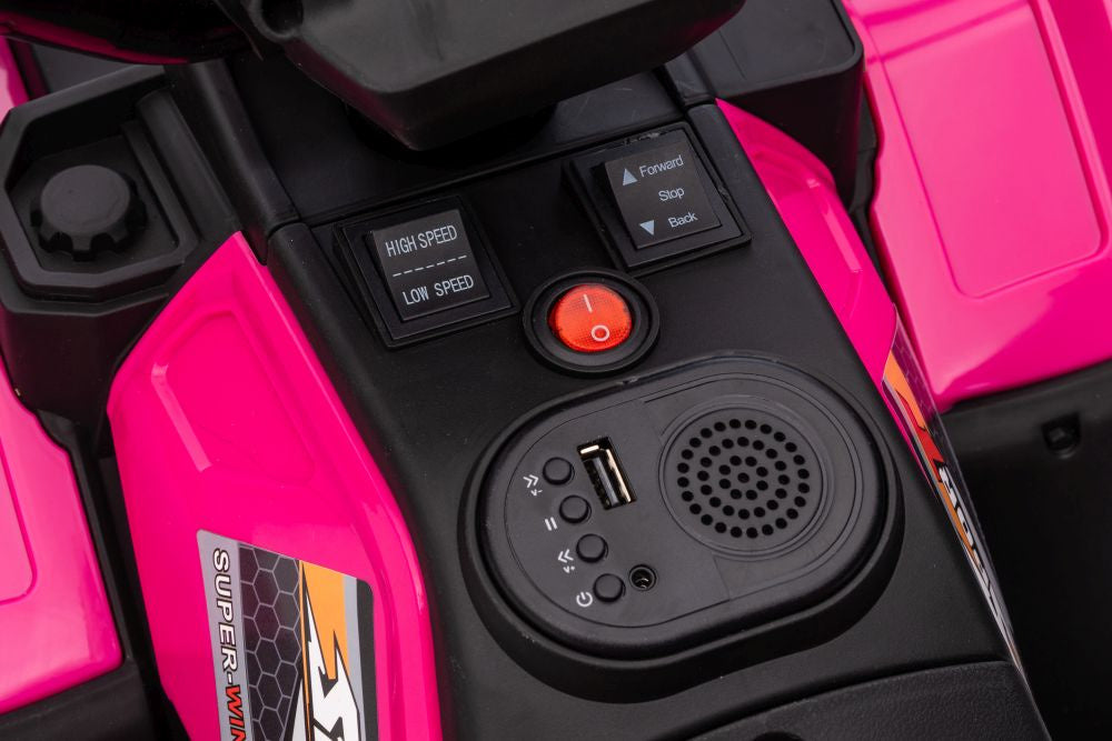 Vienvietis elektrinis keturratis, rožinis