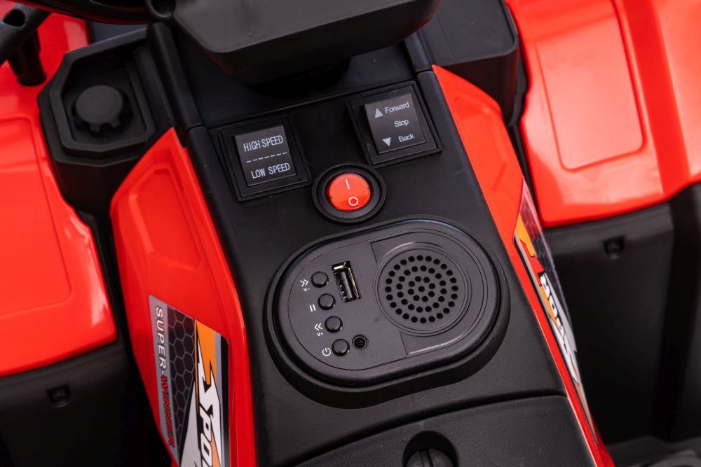 Vienvietis elektrinis keturratis, raudonas